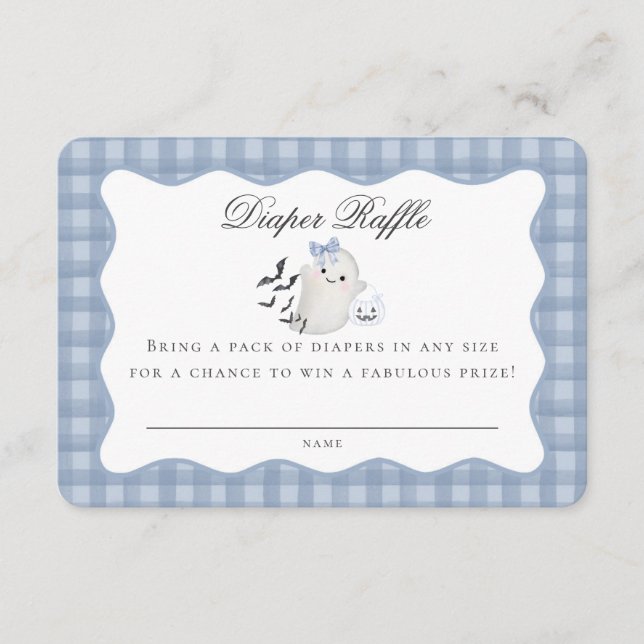 Blue Pastel Little Boo Ghost Diaper Einlage Begleitkarte (Vorderseite)