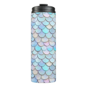 Blue Pastel Mermaid Scale Thermosbecher