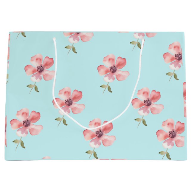Blue Pastel Pattern Large Gift Bag Große Geschenktüte (Vorderseite)