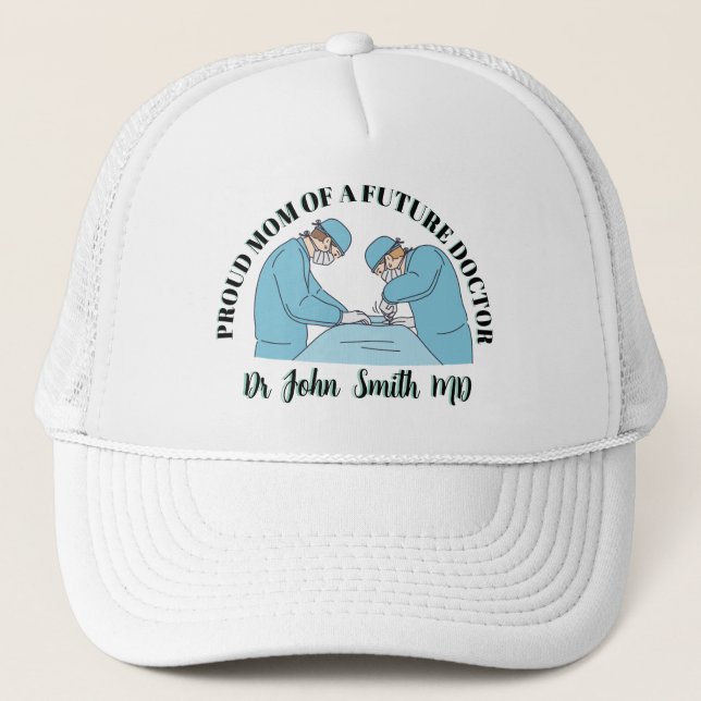 Blue Pastel Proud Moms of Future Doctors Truckerkappe (Vorderseite)