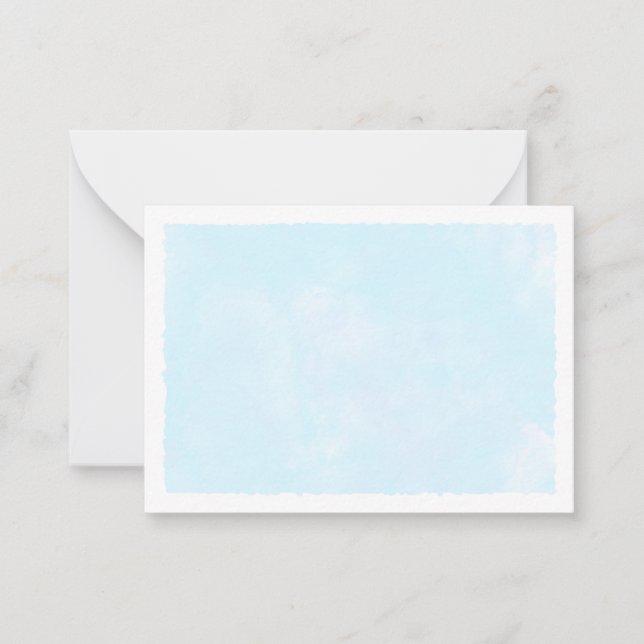 Blue Pastel Watercolor Blank All Occasion Mitteilungskarte (Vorderseite)
