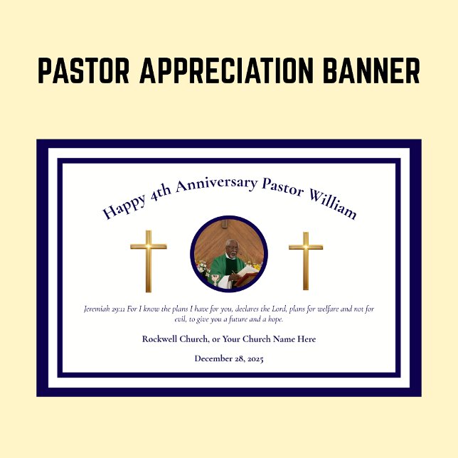 Blue Pastor Appreciation Church Anniversary Event  Banner (Von Creator hochgeladen)