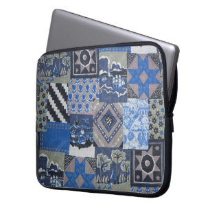 Blue Patchwork Notebook Sleeve