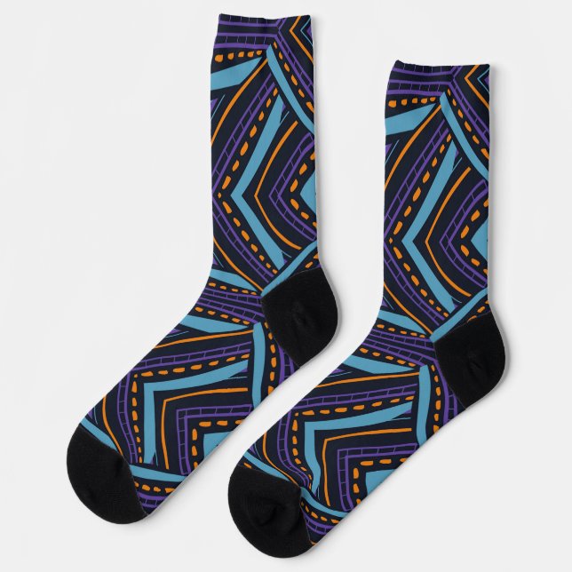 BLUE PATTERN SOCKEN (Linkes Detail)
