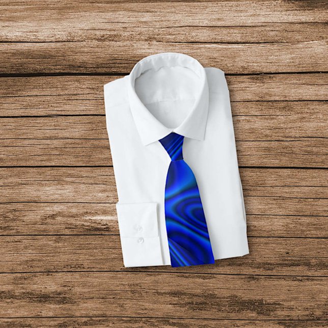 Blue Paua Abalone Muschel Fraktal Abstrakt Krawatte (Von Creator hochgeladen)