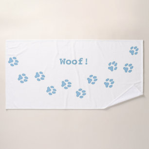 Blue Paw druckt Niedlichen Personalisierten Hunden Badehandtuch