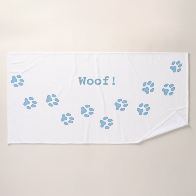 Blue Paw druckt Niedlichen Personalisierten Hunden Badehandtuch (Badehandtuch)