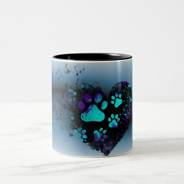 Blue Paw Heart Tasse (Mittel)