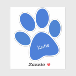 Blue Paw Print Custom Cut Vinyl Sticker