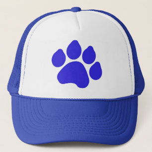 Blue Paw Print Hat Truckerkappe