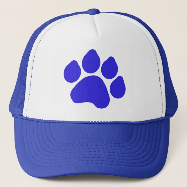 Blue Paw Print Hat Truckerkappe (Vorderseite)