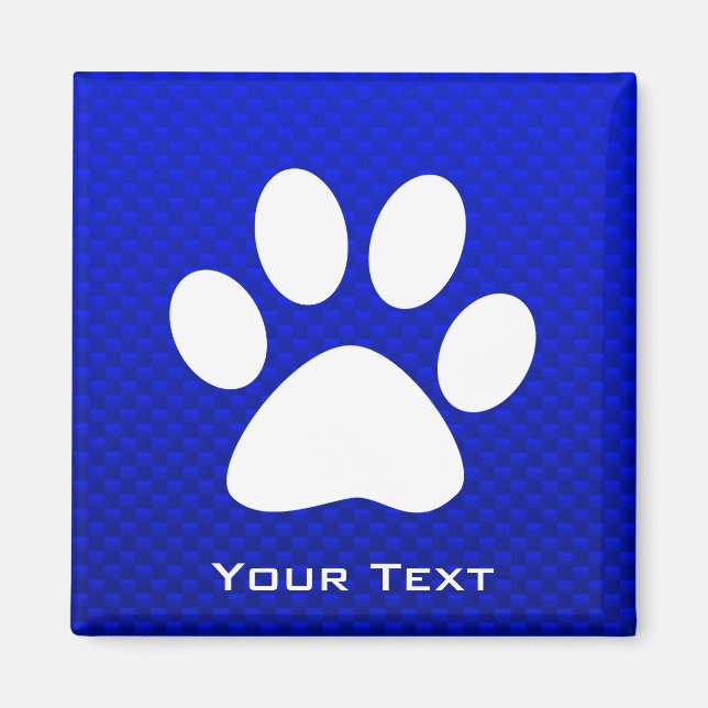 Blue Paw Print Magnet (Vorne)