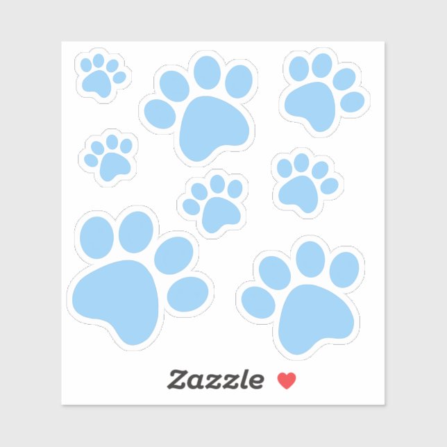 Blue Pawprint Sticker (Blatt)