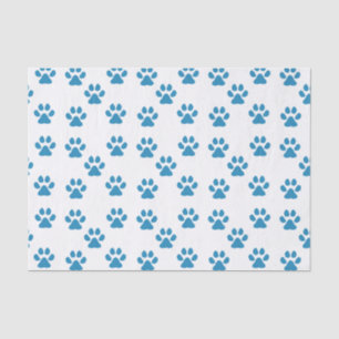 Blue Pawprints Seidenpapier