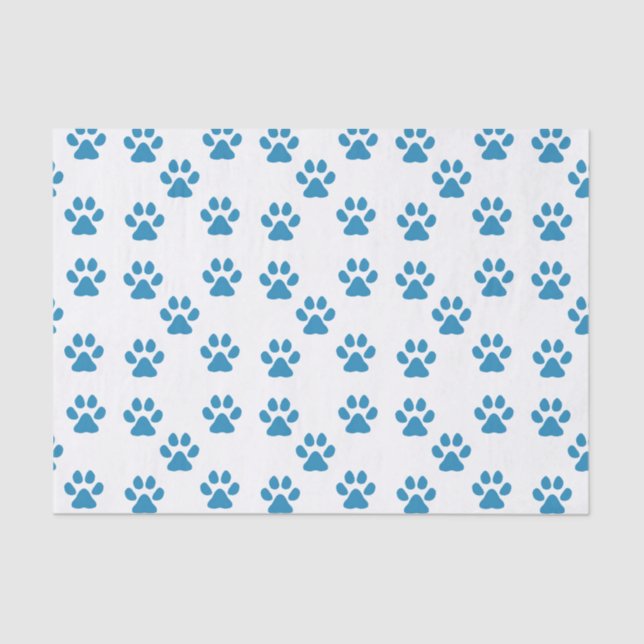 Blue Pawprints Seidenpapier (Vorderseite)