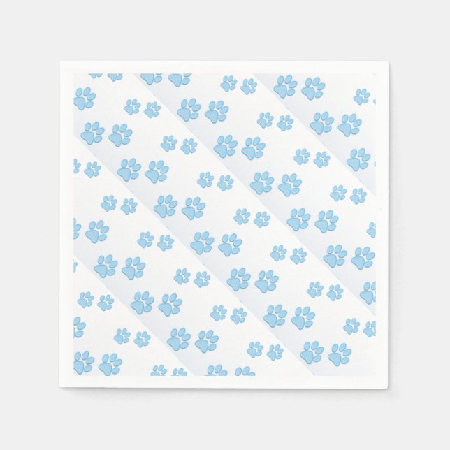 Blue Paws - Standard Cocktail Paper Napkins Serviette (Vorderseite)