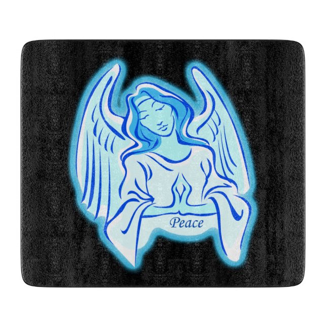 Blue Peace Angel Cutting Board Schneidebrett (Vorderseite)