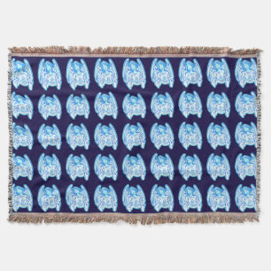 Blue Peace Angel Throw Blanket Decke