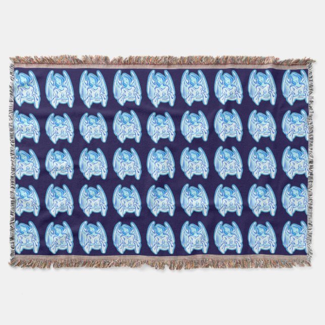 Blue Peace Angel Throw Blanket Decke (Vorderseite)