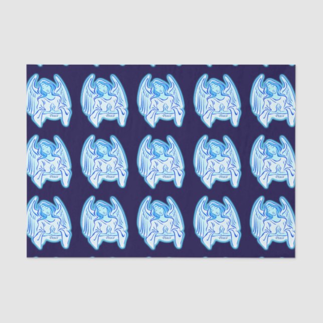 Blue Peace Angel Tissue Paper Seidenpapier (Vorderseite)