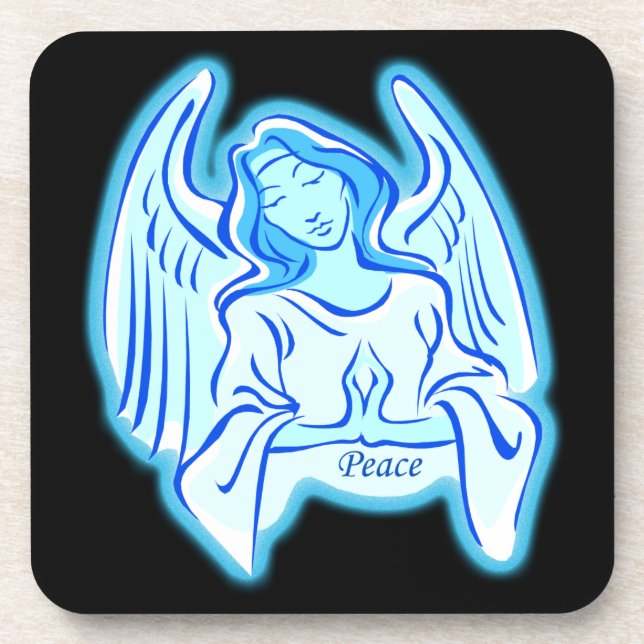 Blue Peace Angel Untersetzer (Vorderseite)