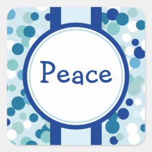 Blue Peace-Aufkleber Quadratischer Aufkleber