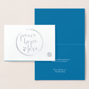 Blue Peace hope Liebe Business logo Weihnachten Folienkarte