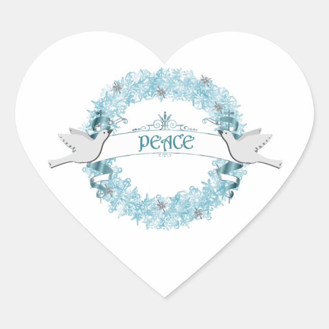 Blue Peace Kreath mit Doves Stickers (Vorderseite)