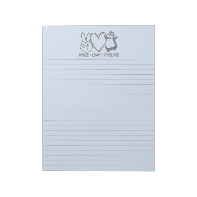 Blue Peace Liebe Pinguine in Notepad Notizblock (Rotiert)
