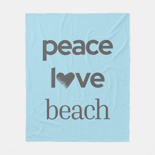 Blue Peace Love Beach - Coastal Life Soft Cozy Fleecedecke (Vorderseite)