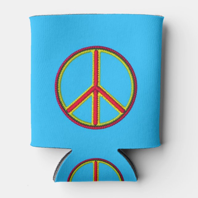 Blue Peace Sign Can Cooler Dosenkühler (Vorderseite)