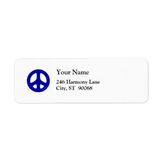 Blue Peace Sign Custom Return Label
