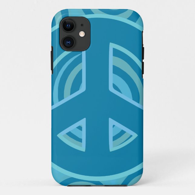Blue Peace Sign Design Case-Mate iPhone Hülle (Rückseite)