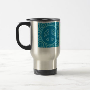 Blue Peace Sign Design Reisebecher