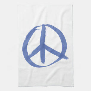 Blue Peace Sign Handtuch