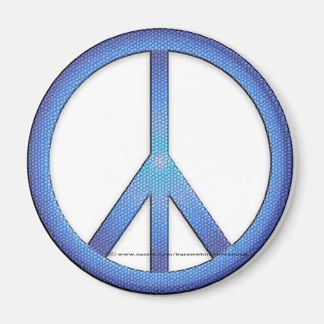 Blue Peace Sign Magnet (Vorne)