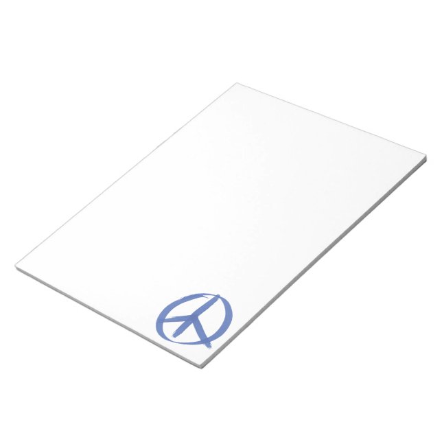 Blue Peace Sign Notizblock (angewinkelt)