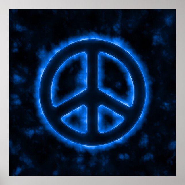Blue Peace Sign Poster (Vorne)