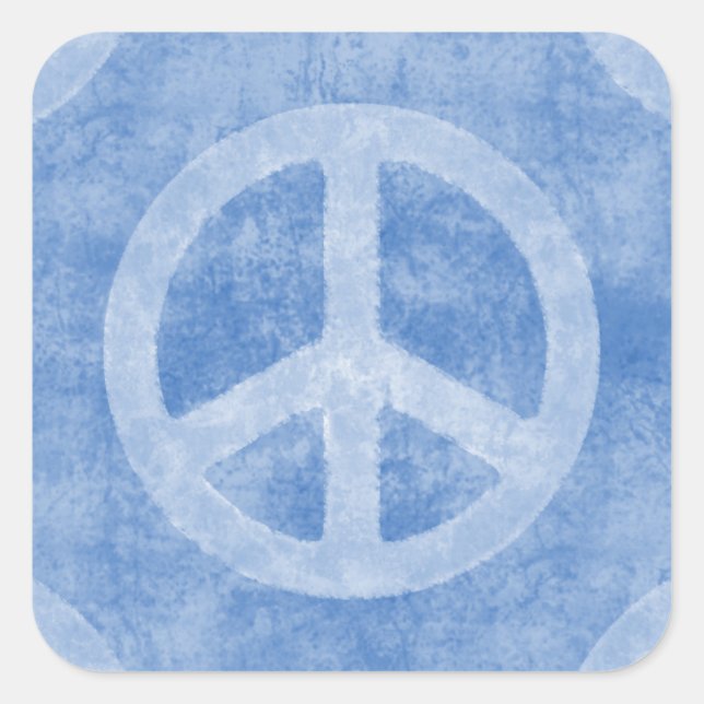 Blue Peace Sign Sticker (Vorderseite)