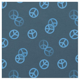 Blue Peace Sign Stoff