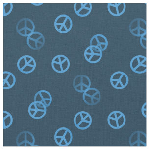 Blue Peace Sign Stoff