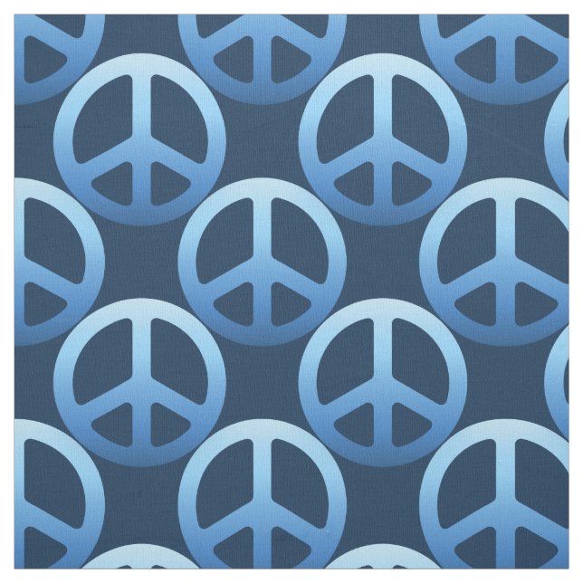 Blue Peace Sign Stoff (Muster)