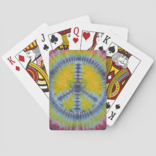 Blue Peace Sign Tie Dye Bicycle Playing Cards Spielkarten