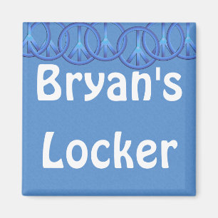 Blue Peace Signs Personalisiert Locker Magnet