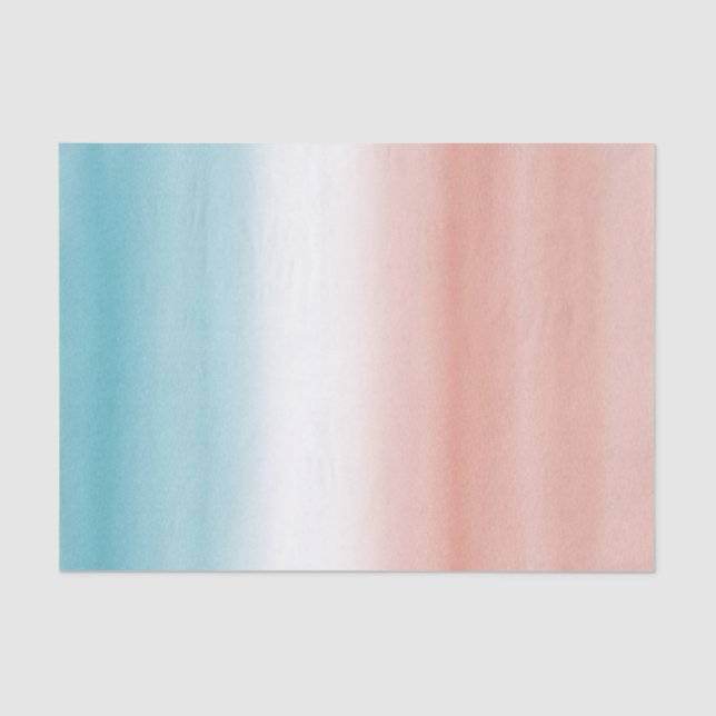 Blue Peach Ombre Seidenpapier (Vorderseite)