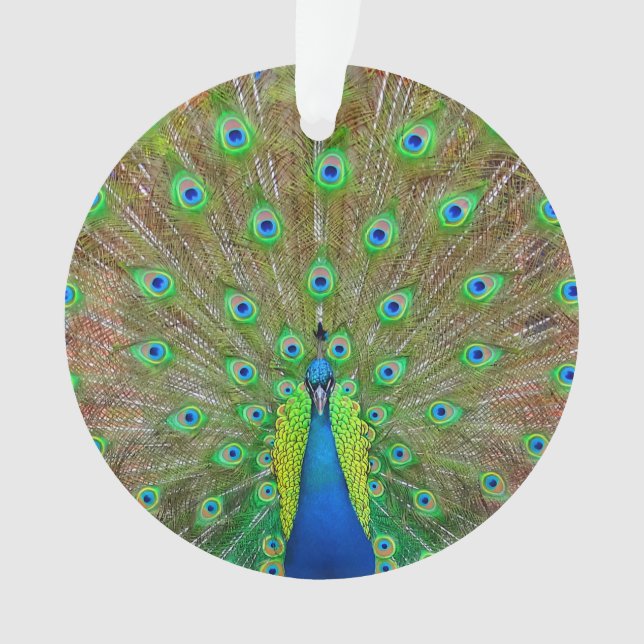 Blue Peacock #3 Ornament (Vorderseite)