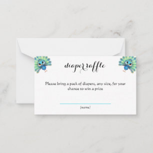 Blue Peacock Baby Duschdusche Windelwaschkarte Mitteilungskarte