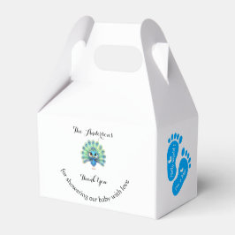 Blue Peacock Baby Duschkabine Gable Favor Box Geschenkschachtel