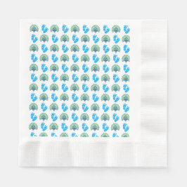 Blue Peacock Baby Duschpapier Napkin Serviette