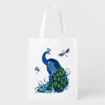 Blue Peacock mit wiederverwendbarer Libelle